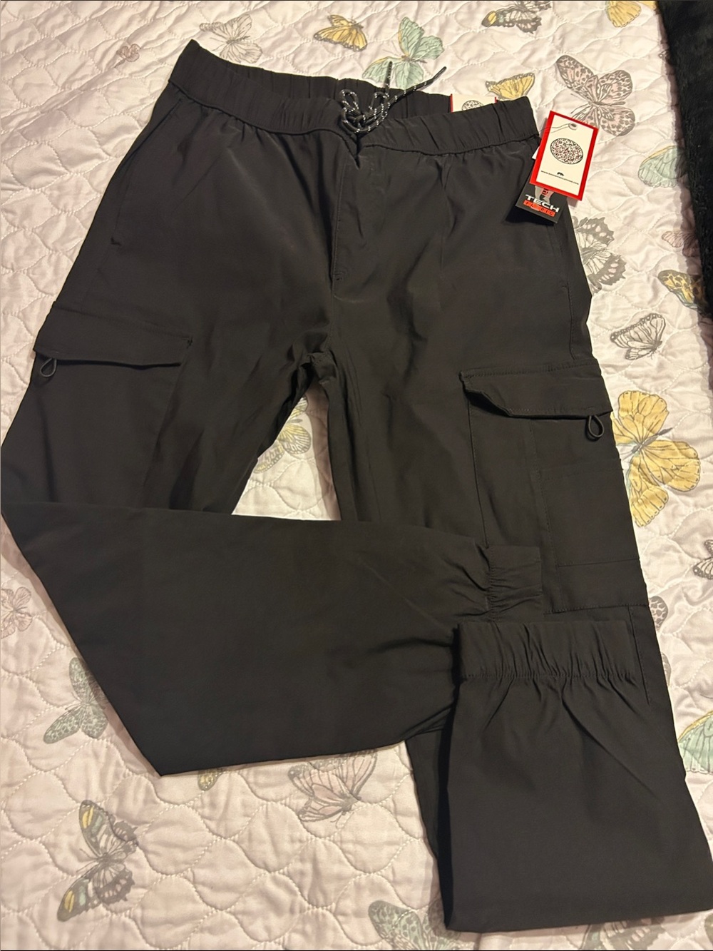 Men's Black Cargo Jogger Pants - Unbranded
